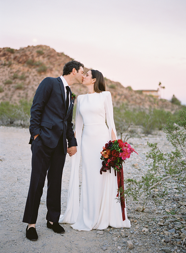 phoenix arizona modern wedding, jewel toned flowers | Heather Payne Photography