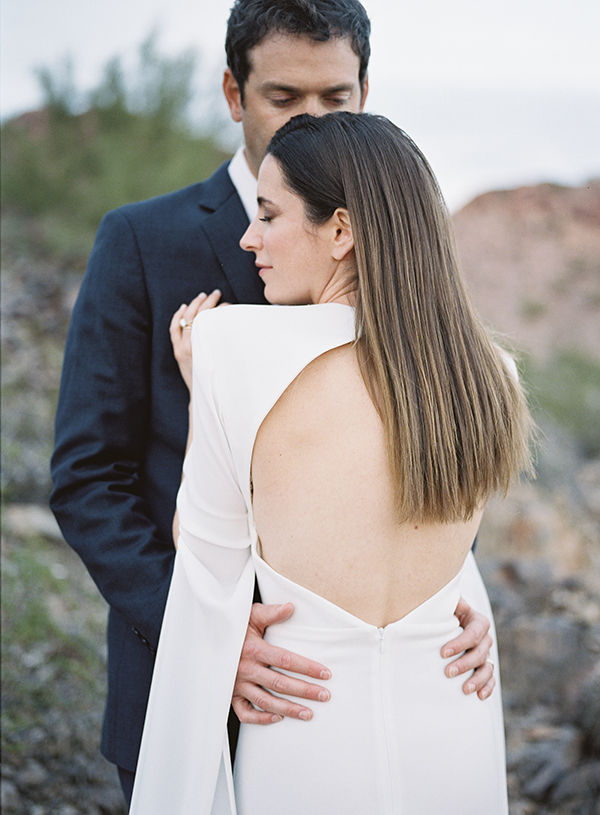 open back modern wedding gown, arizona wedding photographer | Heather Payne Photography