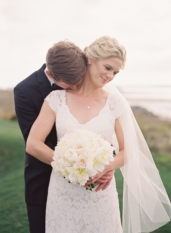 Romantic Kiss on Neck, Charleston Wedding Photographer | Heather Payne Photography