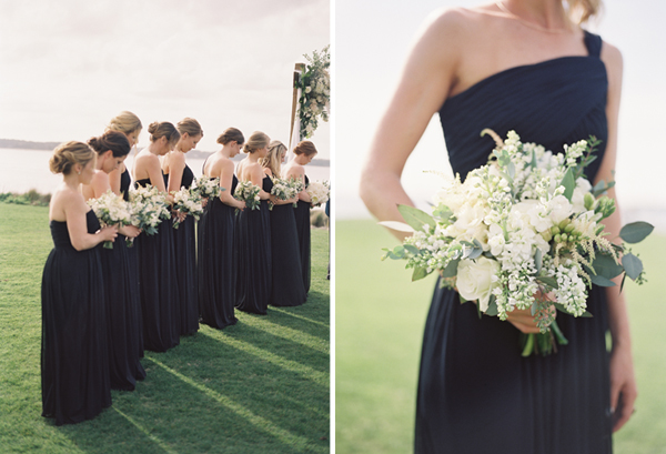Classic Black Bridesmaids Dresses | Heather Payne Photography