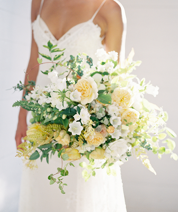white and yellow flowers, garden bouquet, floret flowers | Heather Payne Photography