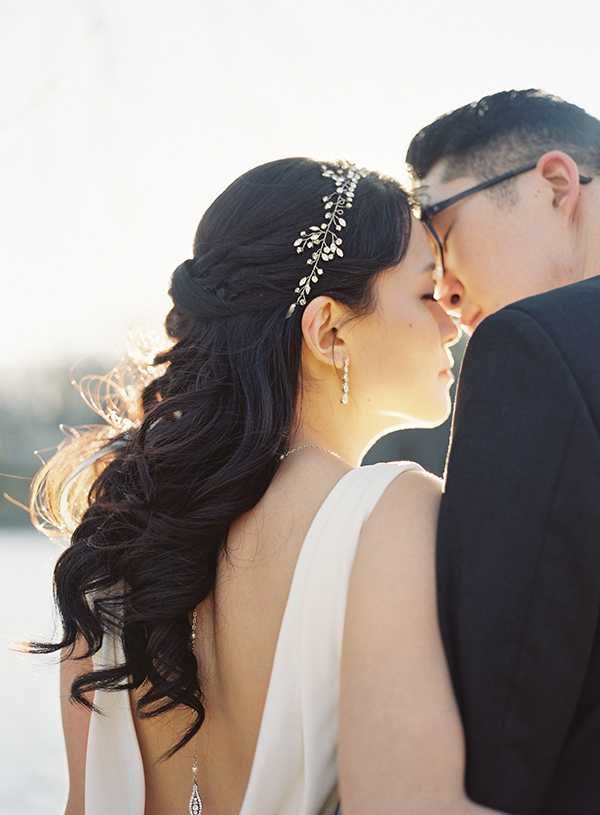 sunset portraits of bride and groom | Heather Payne Photography