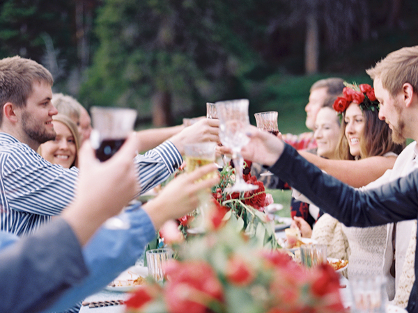 wedding toast, red wedding, fine art film photographer | Heather Payne Photography