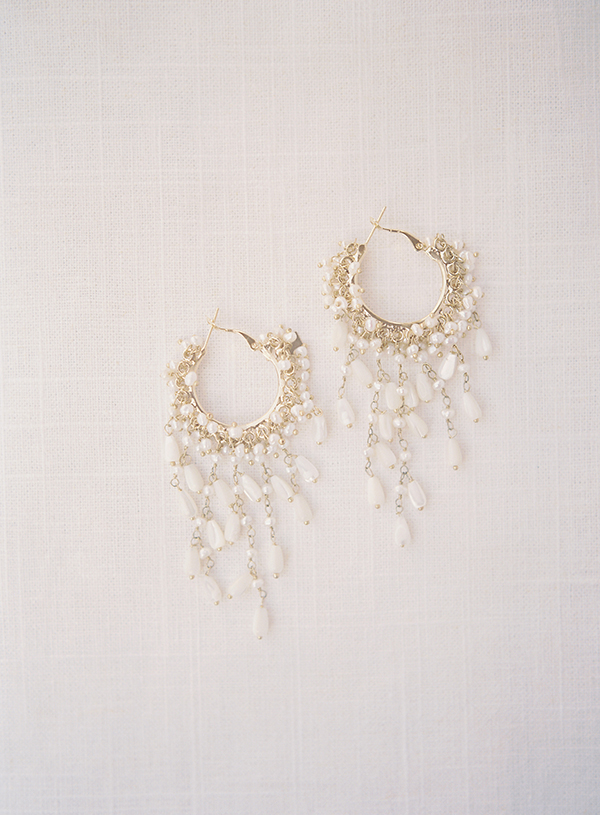 Gold Pearl statement earrings, Couture Bride | Heather Payne Photography