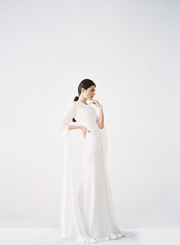 Alex Perry Cape Wedding Gown | Heather Payne Photography