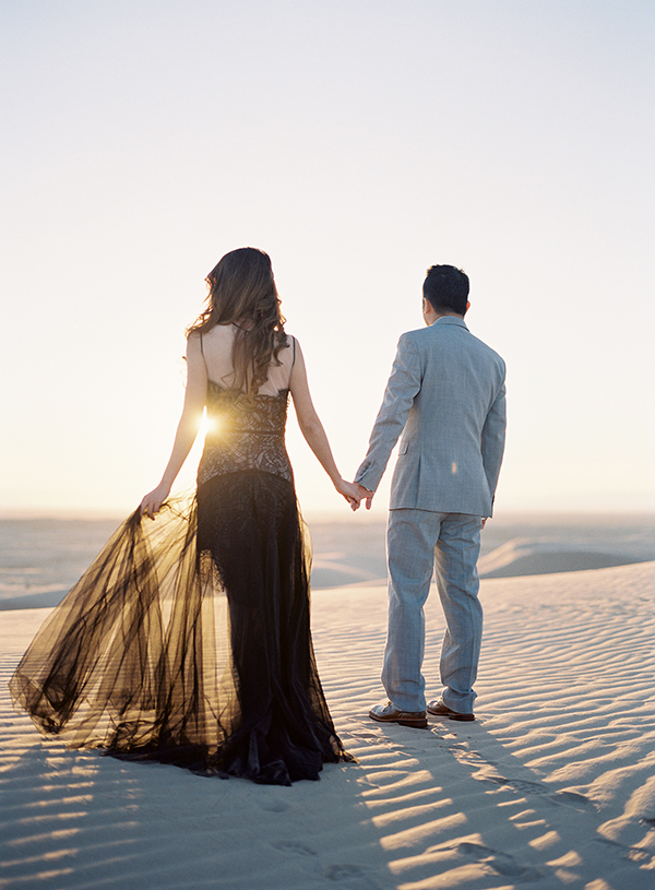 Desert Engagement Session, Glamis California, Black Gown, Ethereal | Heather Payne Photography