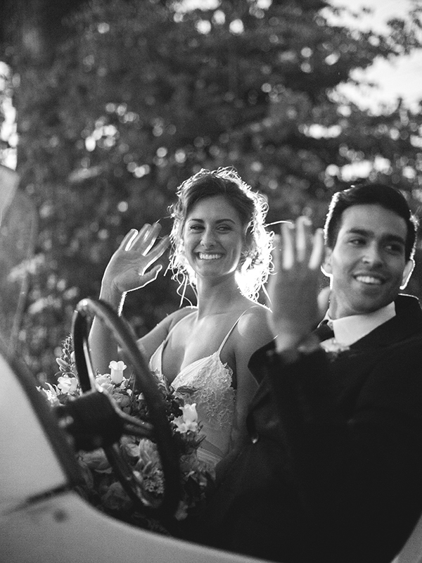 wedding farewell, getaway car, bride and groom exit | Heather Payne Photography