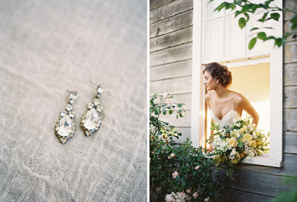 bride anticipation, bhldn earrings, garden wedding | Heather Payne Photography