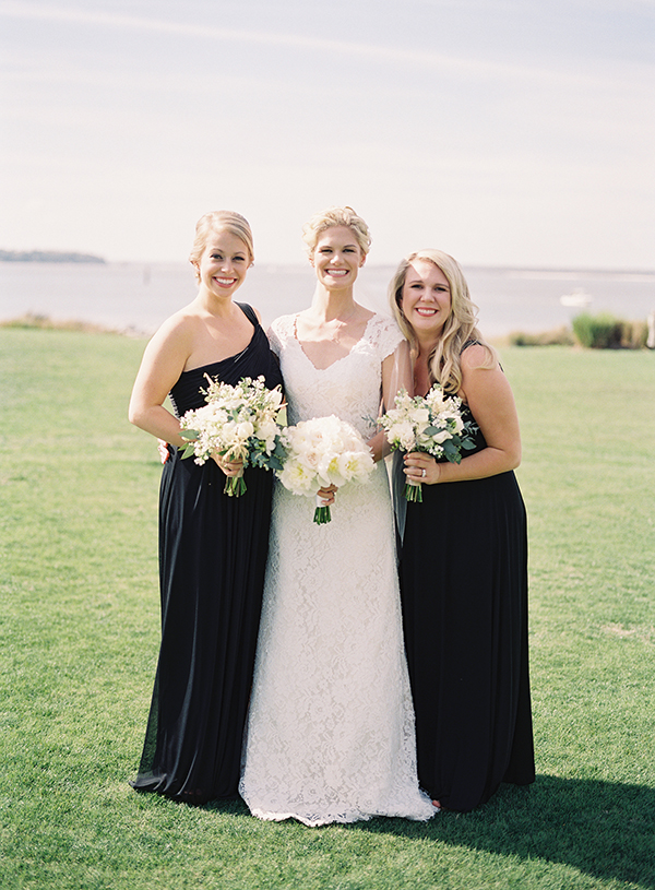 Black and White Classic Bridesmaids, Hilton Head | Heather Payne Photography