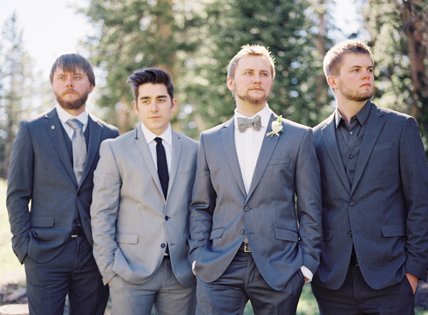 mix matched groomsmen suits, telluride colorado wedding 