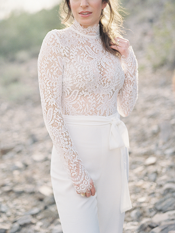Bridal Jumpsuit, Arizona, Destination Wedding | Heather Payne Photography