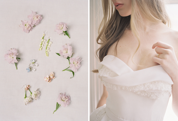 max owens, floral earrings, leanne marshall, bridal fashion photographer | Heather Payne Photography