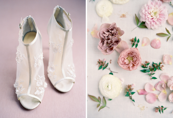 bella belle shoes, pink wedding, mauve flowers | Heather Payne Photography
