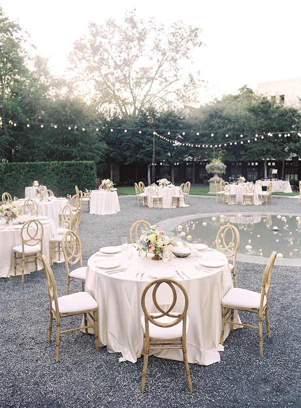 Gibbes Museum Courtyard Wedding, Fountain Reception, Pink Wedding | Heather Payne Photography