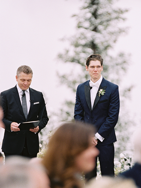 Groom, Emotional First Look, Aspen Colorado Winter Wedding | Heather Payne Photography