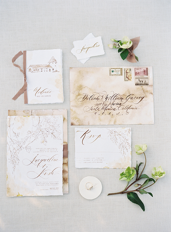 calligraphy wedding invitations, seniman calligraphy, santa barbara wedding | Heather Payne Photography 