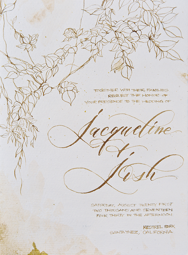 old world calligraphy invitation, wedding design | Heather Payne Photography