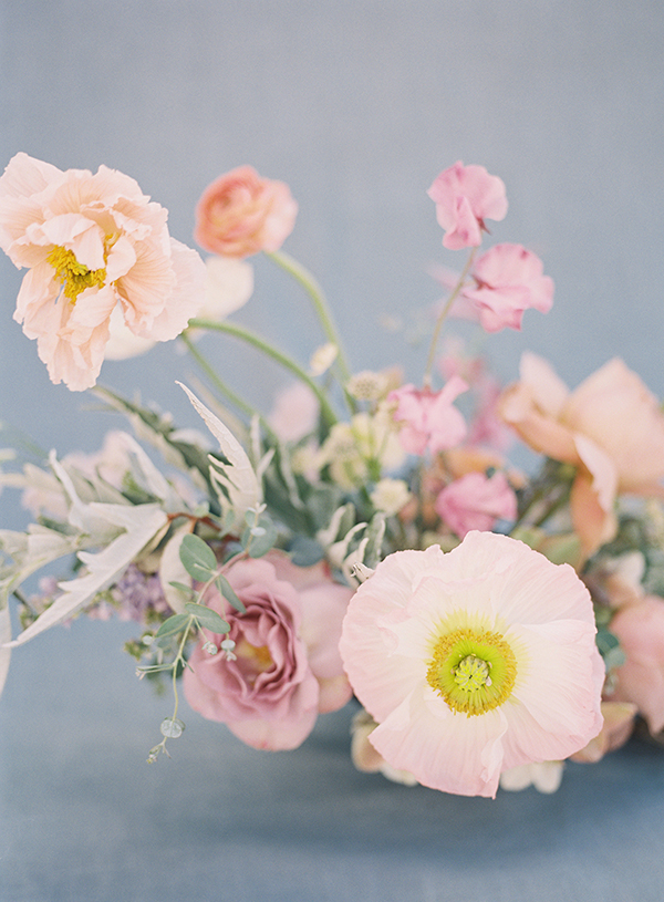 pastal pink flowers, the southern table, pink poppy | Heather Payne Photography