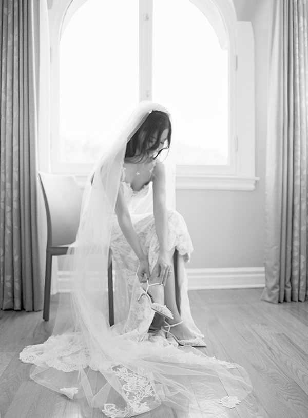 Bride Getting Ready, Christian Louboutin Heels, San Francisco California Wedding, Film Photographer  | Heather Payne Photography 