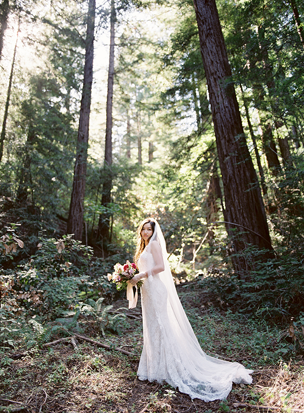 Bride in the California Redwoods, Los Gatos Wedding Photographer, Fine Art Film  | Heather Payne Photography 