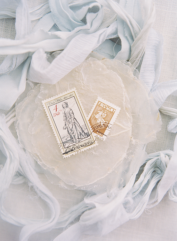 vintage stamps, blue st lucia wedding details, jade mountain wedding photographer | Heather Payne Photography