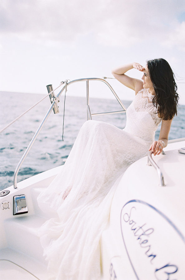 Southern Breeze Catamaran, Catamaran Boat Wedding, Bride | Heather Payne Photography