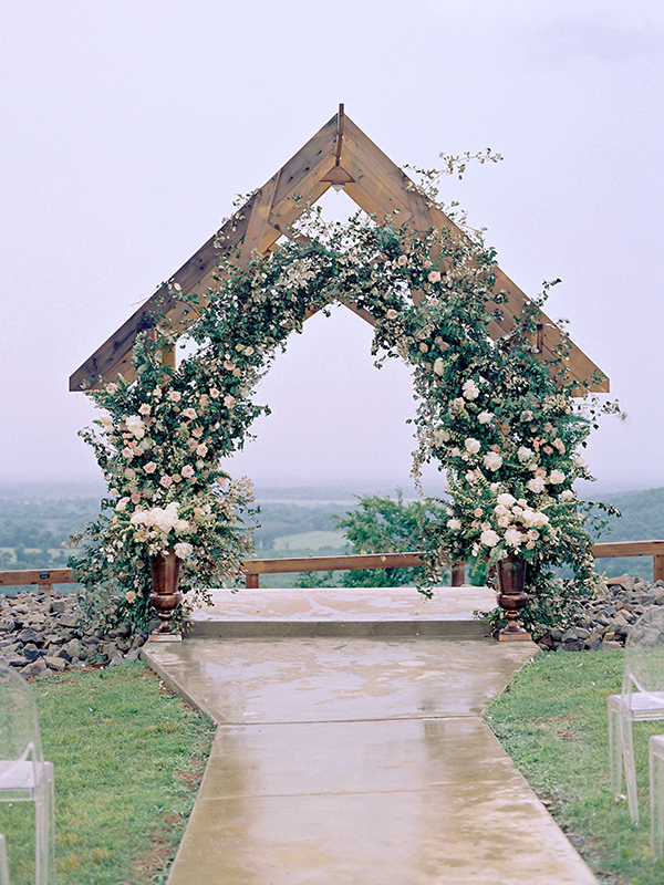 Floral Wedding Arch Structure, Arkansas Wedding, Meadow on the Mountain, Outdoor Wedding, Zimmerman Events, Pink and Purple wedding  | Heather Payne Photography