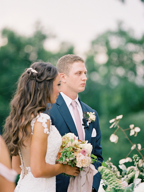 Wedding Ceremony, Fine Art Film Photographer, Bride and Groom, Pink wedding in Arkansas  | Heather Payne Photography
