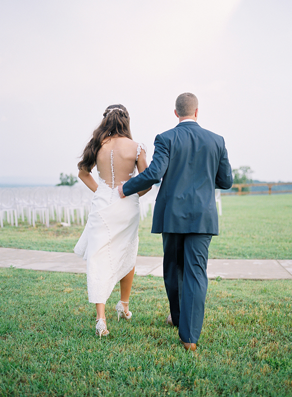 Romantic Wedding in Arkansas, Bride and Groom, Button Wedding Gown, Meadow on the Mountain, Martha Stewart Weddings  | Heather Payne Photography