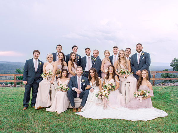 Bridal Party, Romantic Wedding, Luxury, Pink and Purple wedding in Arkansas, Martha Stewart Weddings  | Heather Payne Photography