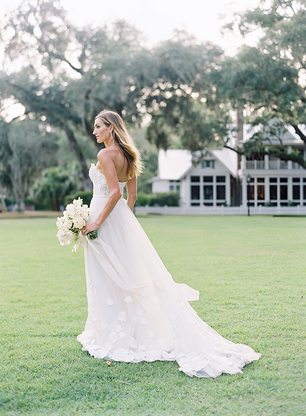 Romantic Bride, Montage Palmetto Bluff Wedding, Liz Martinez Wedding Gown, Charleston Film Photographer  | Heather Payne Photography
